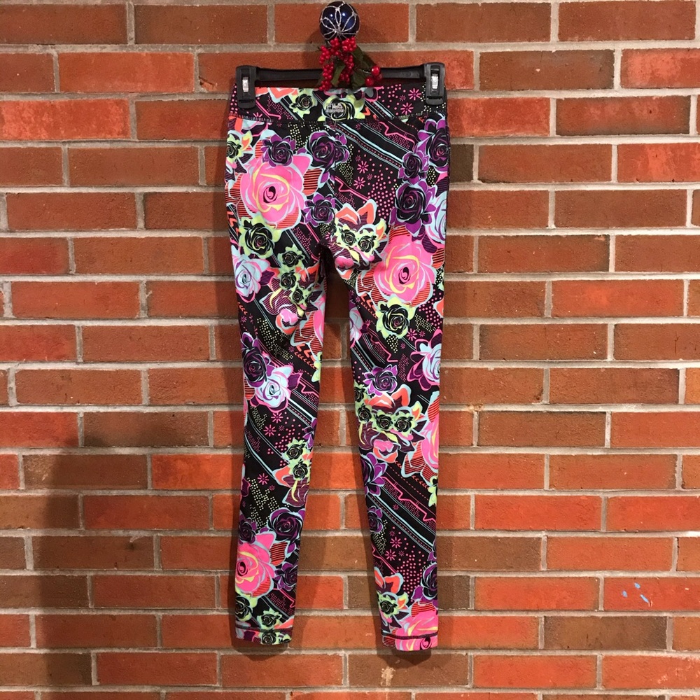 Floral spandex yoga pants